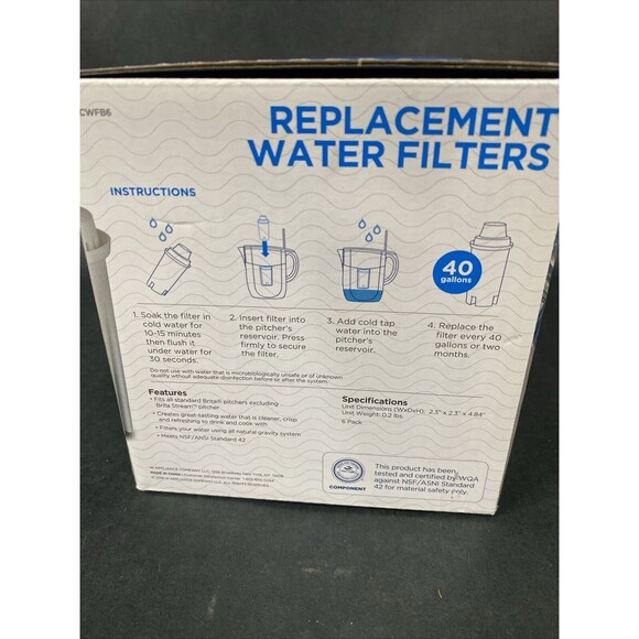 Commercial Cool CCWFB6 Replacement Water‎ Filter Open Box 5 Pack - Picture 4 of 4